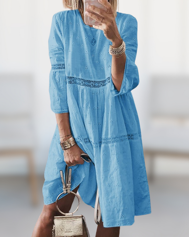 Women's Eyelet Detail Swing Dress