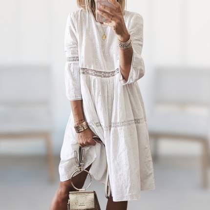 Women's Eyelet Detail Swing Dress
