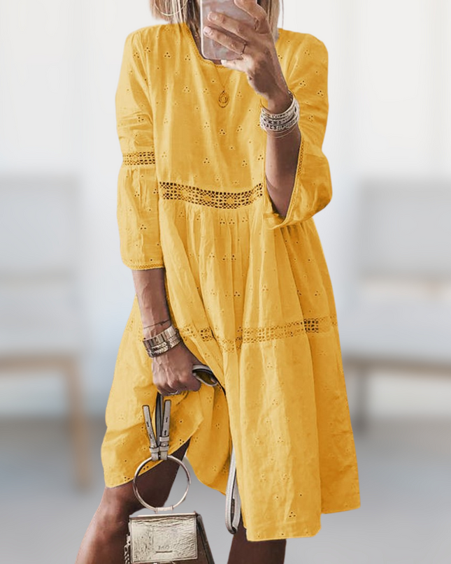 Women's Eyelet Detail Swing Dress