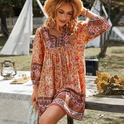 Women's Floral Boho Tunic Dress
