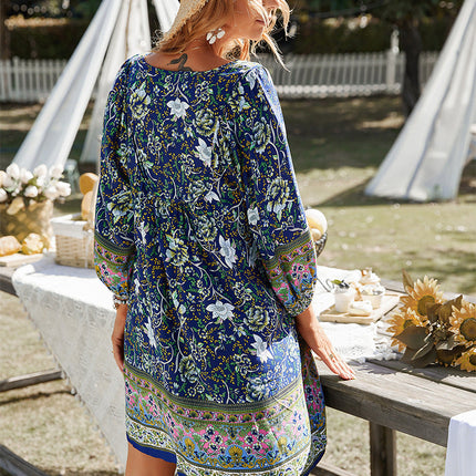 Women's Floral Boho Tunic Dress