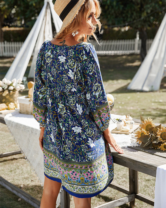 Women's Floral Boho Tunic Dress