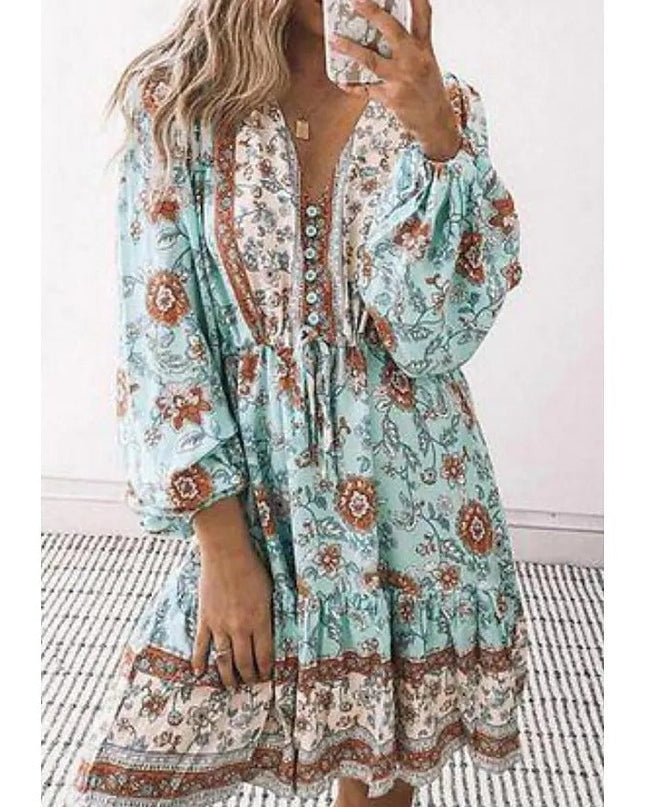 Women's Floral Boho Tunic Dress