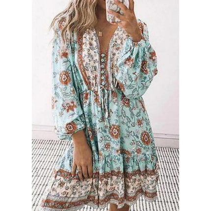 Women's Floral Boho Tunic Dress