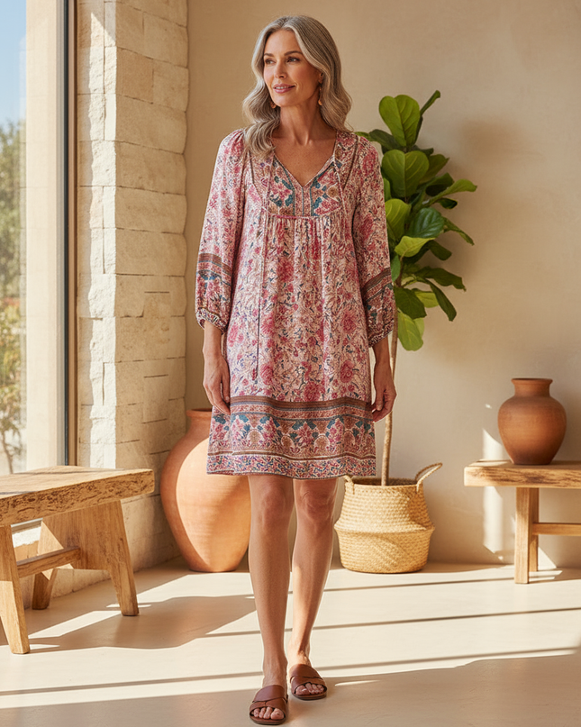 Women's Floral Boho Tunic Dress