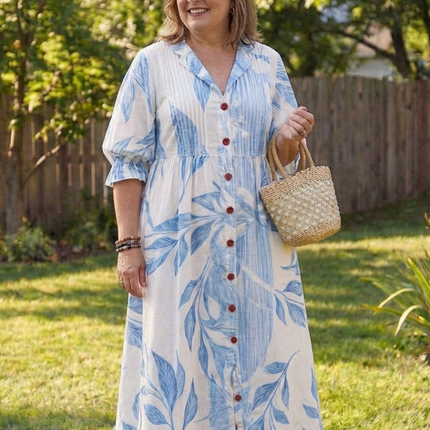 Women's Floral Maxi Dress with V-Neckline