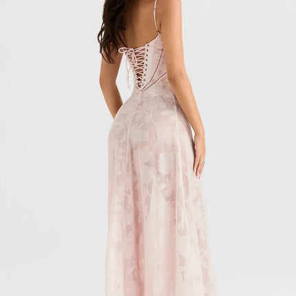 Women's Formal Maxi Wedding Guest Dress with Spaghetti Straps