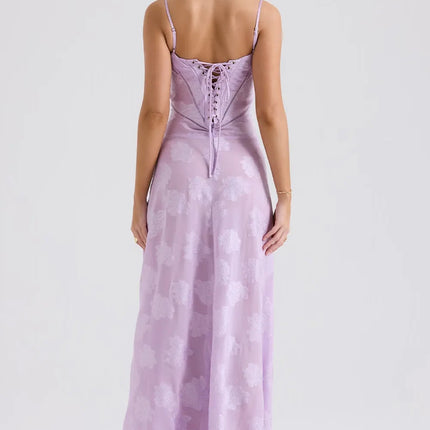 Women's Formal Maxi Wedding Guest Dress with Spaghetti Straps