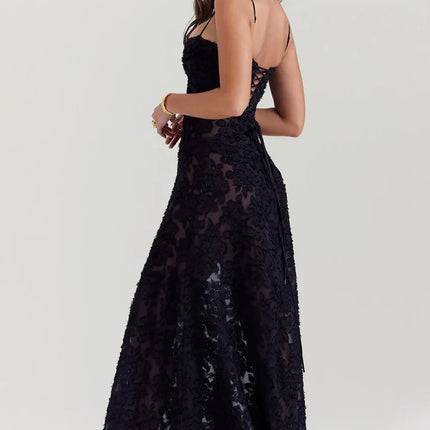 Women's Formal Maxi Wedding Guest Dress with Spaghetti Straps