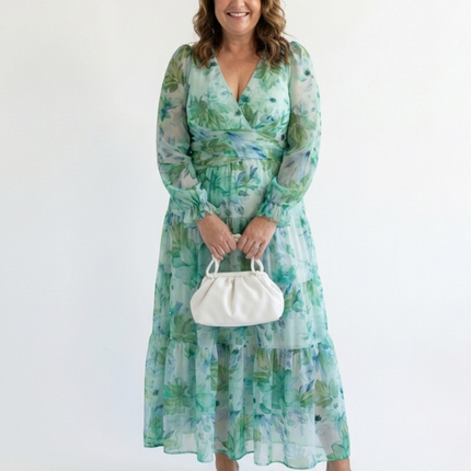 Women's Garden Wedding Guest Maxi Dress with Floral Print