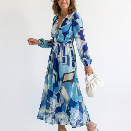 Women's Garden Wedding Guest Maxi Dress with Floral Print