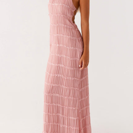 Women's Halter Maxi Wedding Guest Dress