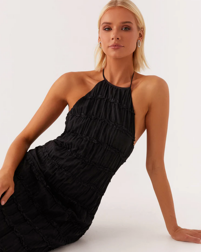 Women's Halter Maxi Wedding Guest Dress