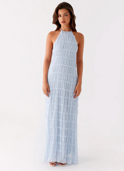 Women's Halter Maxi Wedding Guest Dress