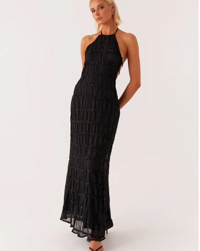 Women's Halter Maxi Wedding Guest Dress
