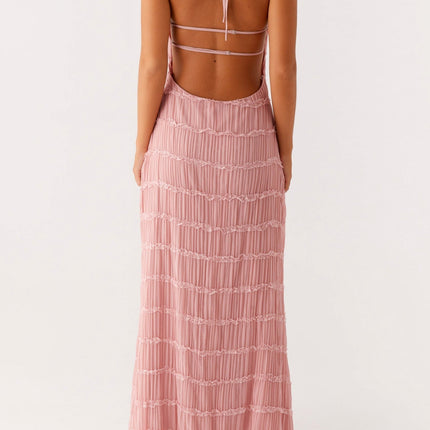 Women's Halter Maxi Wedding Guest Dress