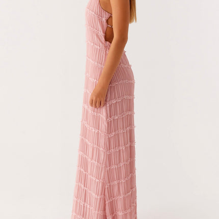 Women's Halter Maxi Wedding Guest Dress