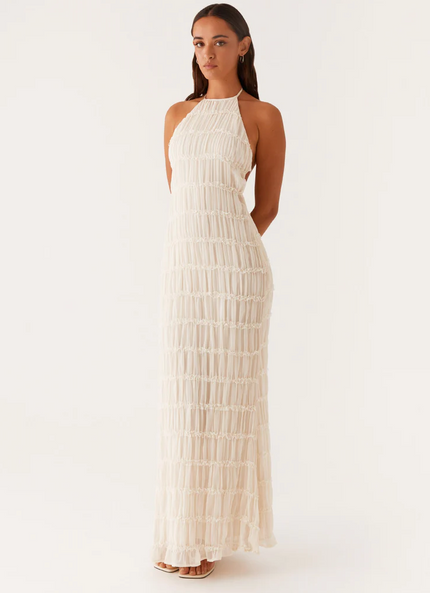 Women's Halter Maxi Wedding Guest Dress