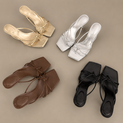 Women’s Knot Strap Mule Heels