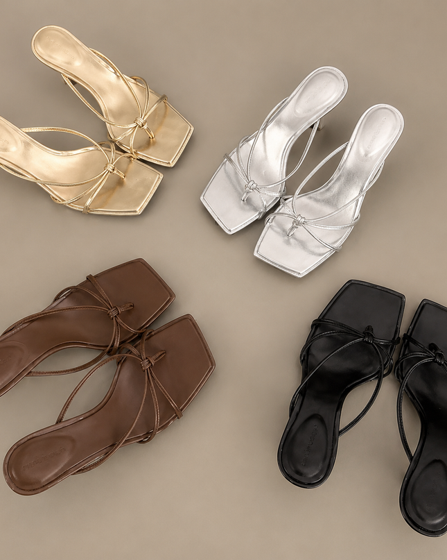 Women’s Knot Strap Mule Heels