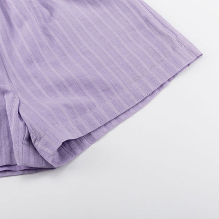 Women's Lightweight Summer Shorts Set Button Front Shirt