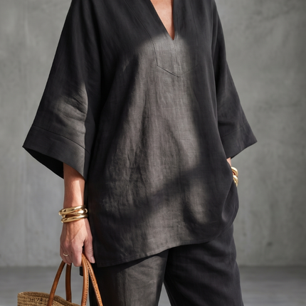 Women's Linen Pants Set Relaxed Top and Jogger Trousers