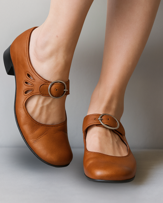 Women's Mary Jane Block Heel Buckle Strap Shoes