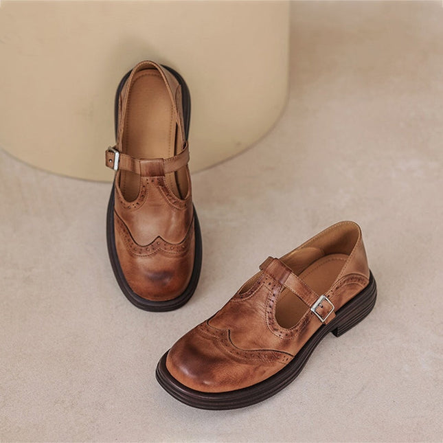 Women's Mary Jane Comfort Buckle Strap Shoes