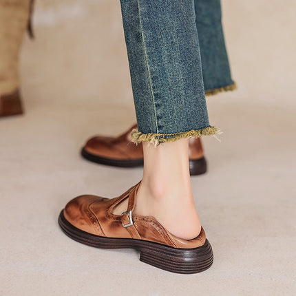 Women's Mary Jane Comfort Buckle Strap Shoes
