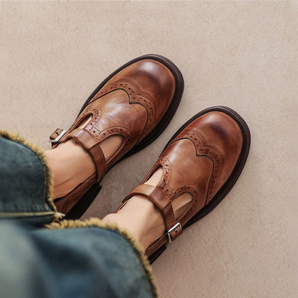 Women's Mary Jane Comfort Buckle Strap Shoes