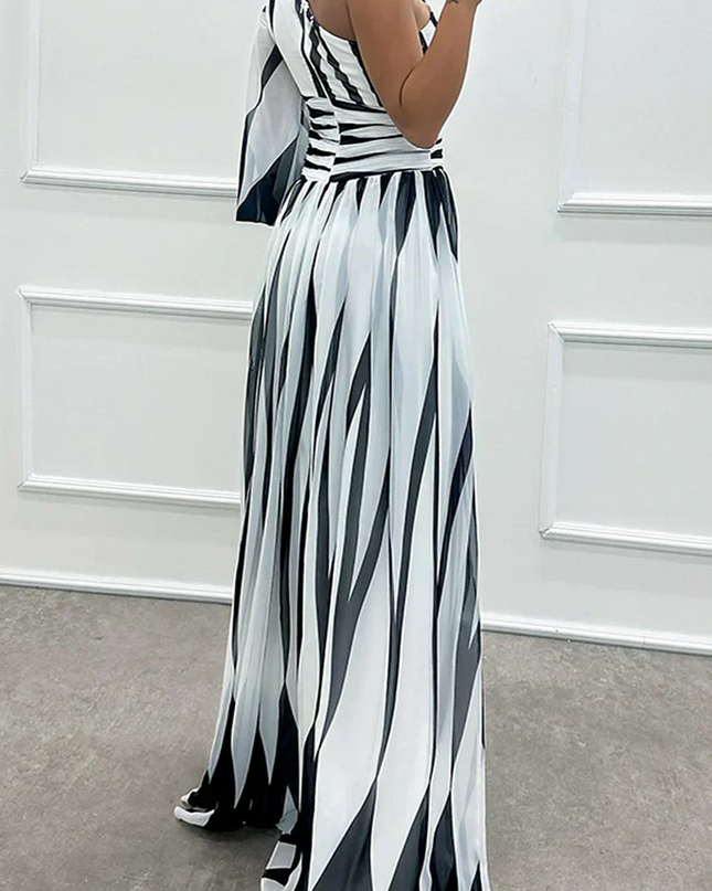 Women's One Shoulder Formal Maxi Wedding Guest Dress