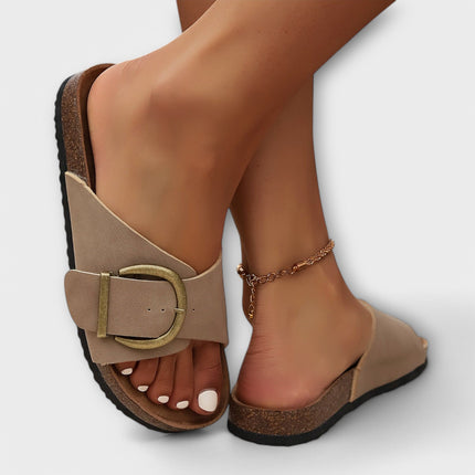 Women's Orthopedic Comfort Slide Buckle Accent Sandals