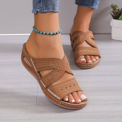 Women's Orthopedic Comfort Slide Sandals Cutout Design