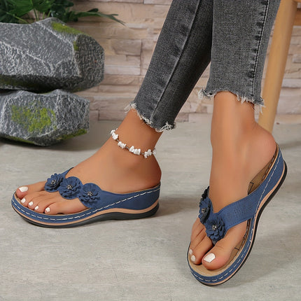 Women's Orthopedic Flower Strap Slide Sandals