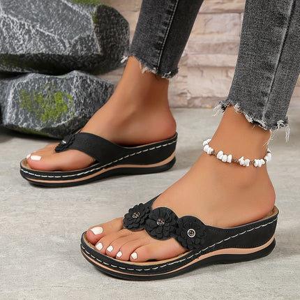 Women's Orthopedic Flower Strap Slide Sandals