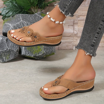 Women's Orthopedic Flower Strap Slide Sandals