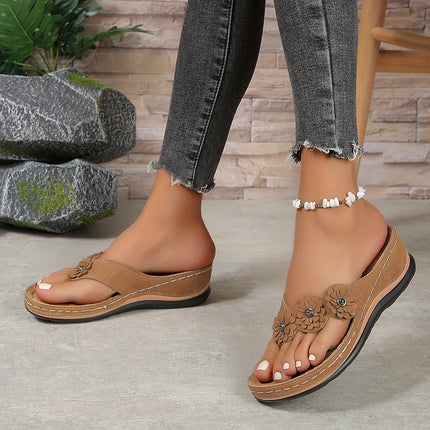 Women's Orthopedic Flower Strap Slide Sandals
