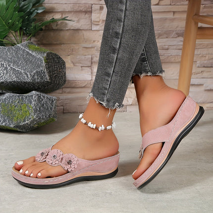 Women's Orthopedic Flower Strap Slide Sandals