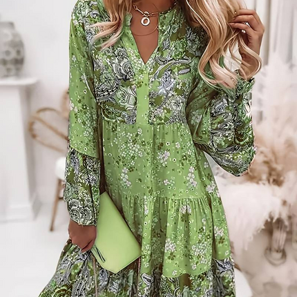 Women's Paisley Patchwork Swing Dress