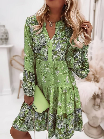Women's Paisley Patchwork Swing Dress