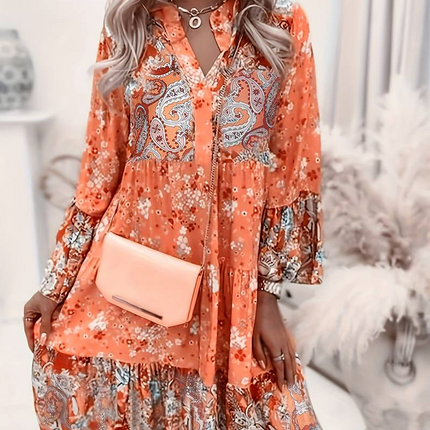 Women's Paisley Patchwork Swing Dress