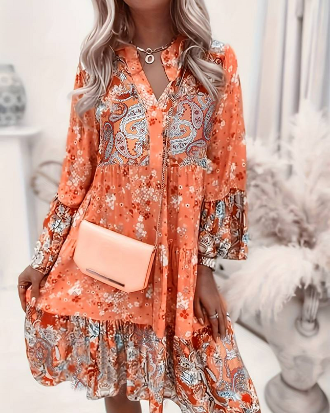 Women's Paisley Patchwork Swing Dress