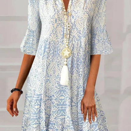 Women's Paisley Tassel Tunic Dress