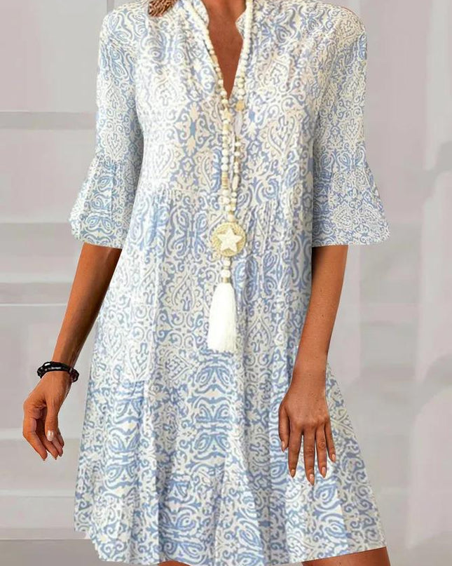 Women's Paisley Tassel Tunic Dress