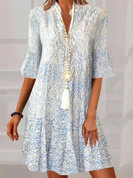 Women's Paisley Tassel Tunic Dress