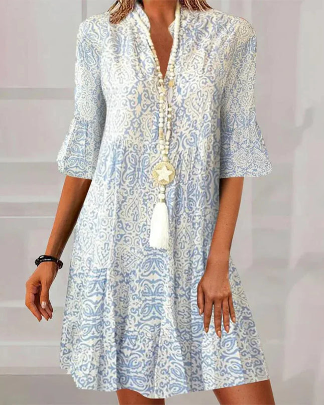 Women's Paisley Tassel Tunic Dress
