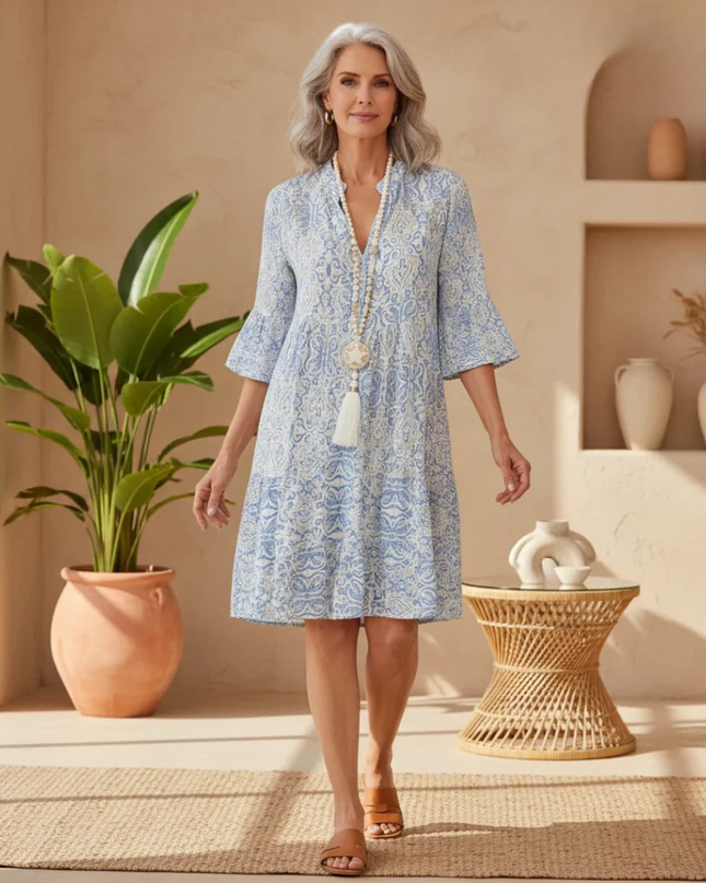 Women's Paisley Tassel Tunic Dress