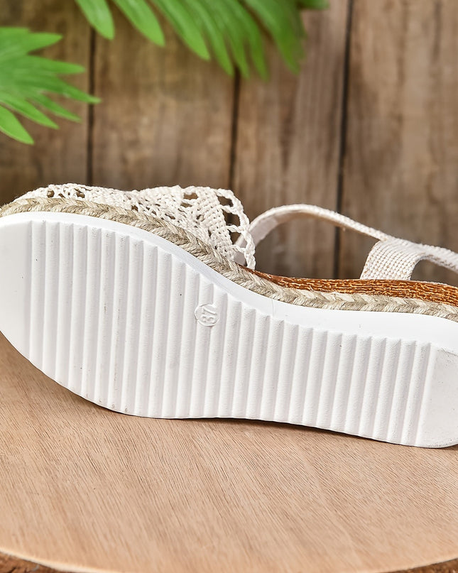 Women's Platform Slingback Summer Sandals Crochet Upper