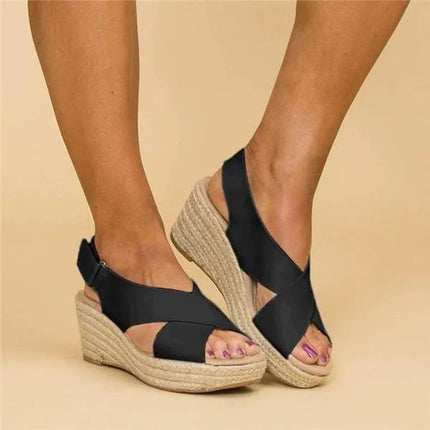 Women's Platform Wedge Vacation Slingback Sandals