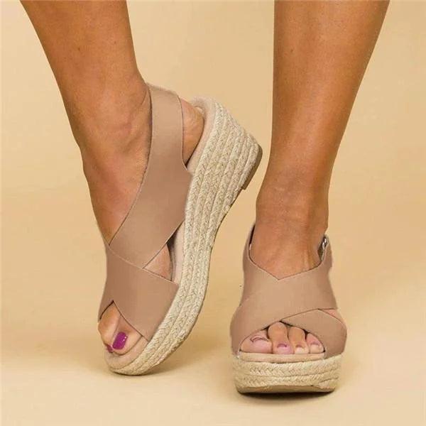 Women's Platform Wedge Vacation Slingback Sandals